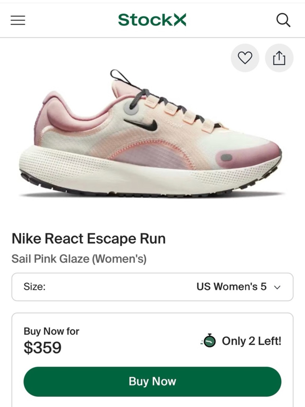 Nike React Escape Run Women's Shoe — Sail Pink Glaze